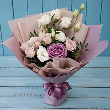 Букет Легкое дыхание в Ахтимнеево Букет цветов из:  Розы и Лизиантусы в Ахтимнеево