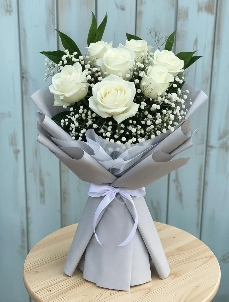 Букет из белых роз в Ахтимнеево Букет цветов из: Розы в Ахтимнеево