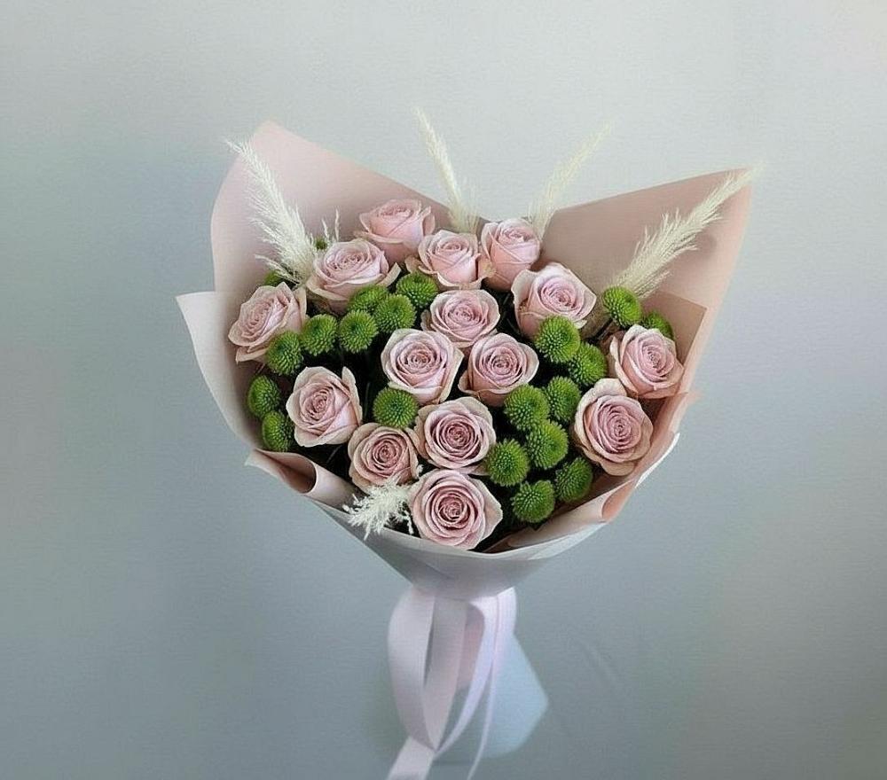 Букет цветов из: Розы и Хризантемы в Ахтимнеево